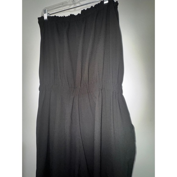 Cache Strapless Jumpsuit Wide Leg Drawstring Waist Black Casual Size M - Picture 7 of 9